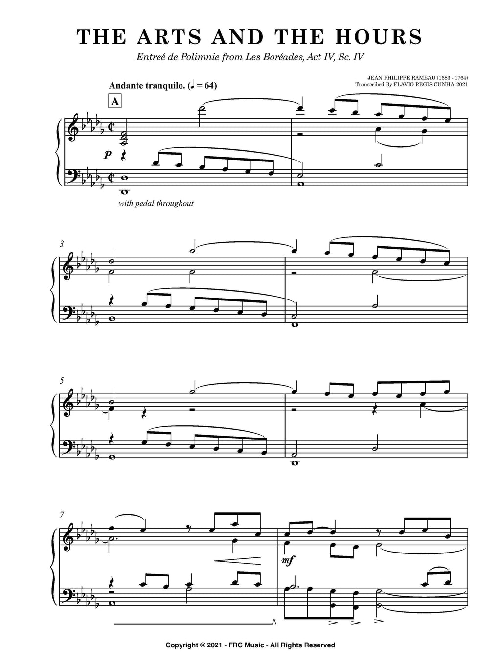 Rameau – Les Boréades: “The Arts and the Hours” (Víkingur Ólafsson Version) | Piano Solo Sheet Music in Db Major (Intermediate)