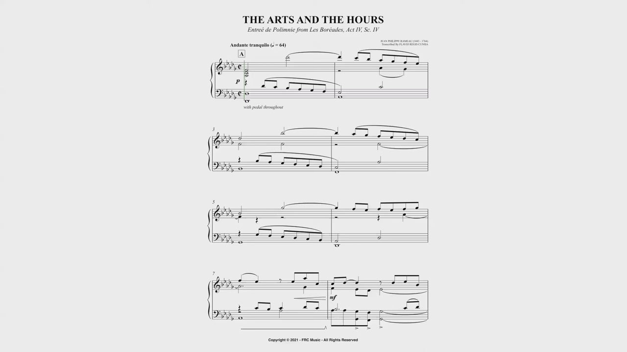 Rameau – Les Boréades: “The Arts and the Hours” (Víkingur Ólafsson Version) | Piano Solo Sheet Music in Db Major (Intermediate)